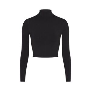 NWT NikeSKIMS Vintage Seamless Mock Neck Crop Top - Obsidian - XL